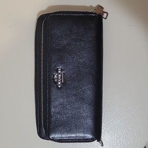 Coach double zip accordian leather wallet